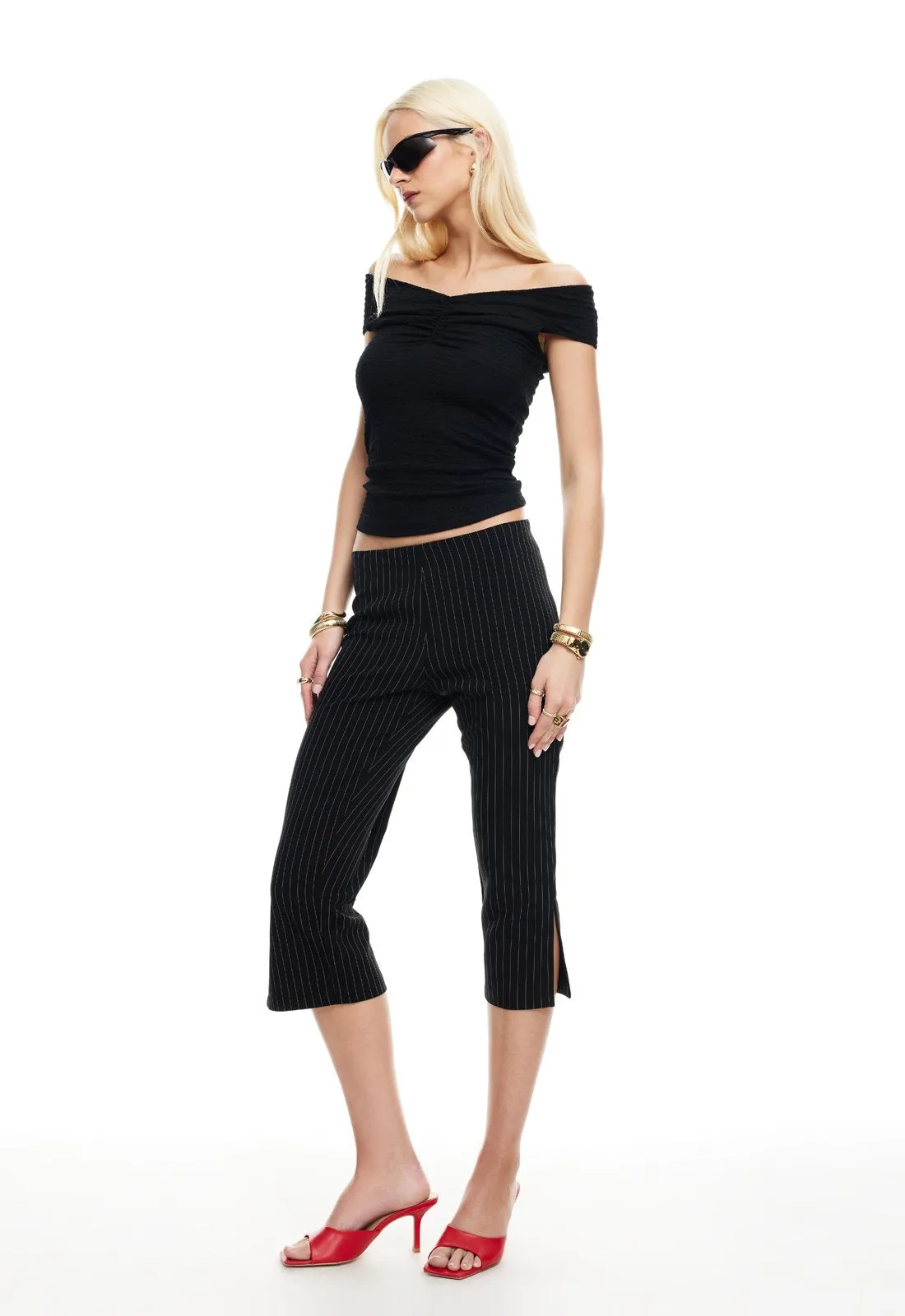 CRUE OFF SHOULDER TOP - ONYX sold by Lioness product image thumbnail 4