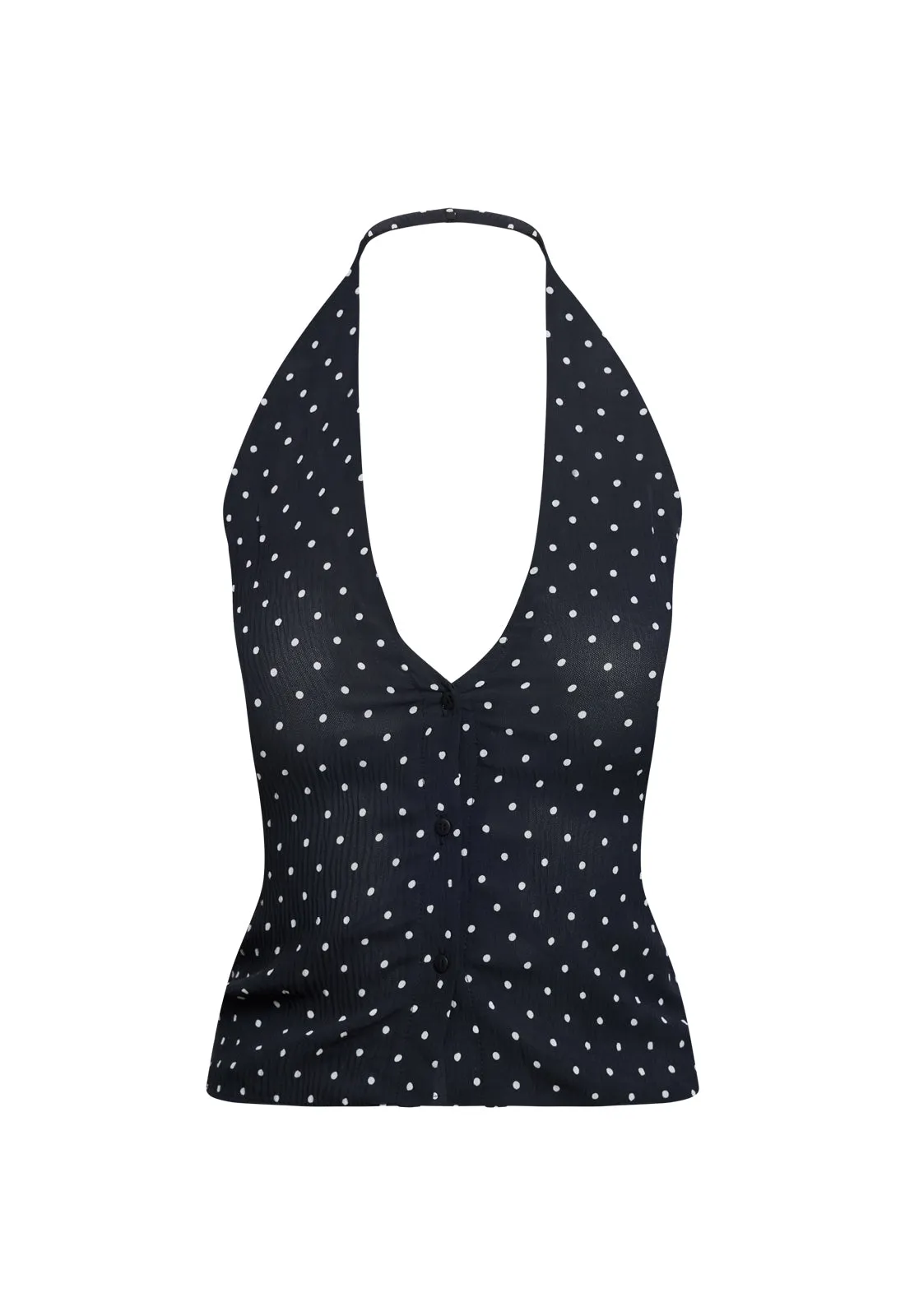BRAT HALTER TOP - ONYX POLKA sold by Lioness product image thumbnail 5
