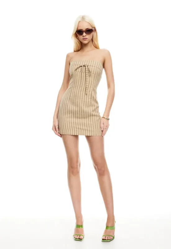 CLUB LIONESS MINI DRESS - STONE STRIPE sold by Lioness