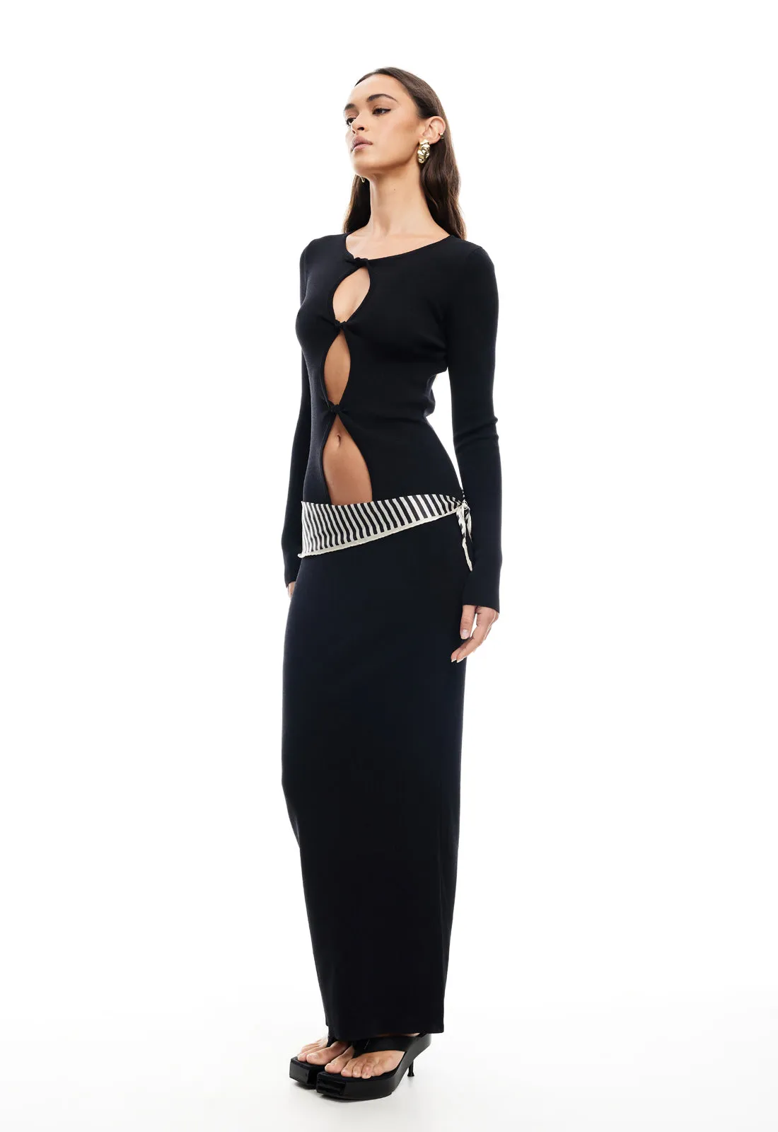 HOMECOMING LONG SLEEVE MAXI DRESS - ONYX sold by Lioness product image thumbnail 4