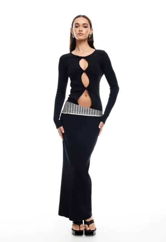 HOMECOMING LONG SLEEVE MAXI DRESS - ONYX sold by Lioness