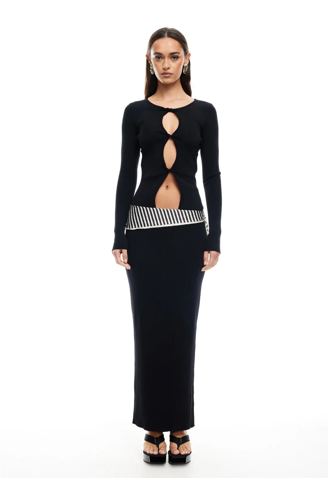 HOMECOMING LONG SLEEVE MAXI DRESS - ONYX sold by Lioness product image thumbnail 2