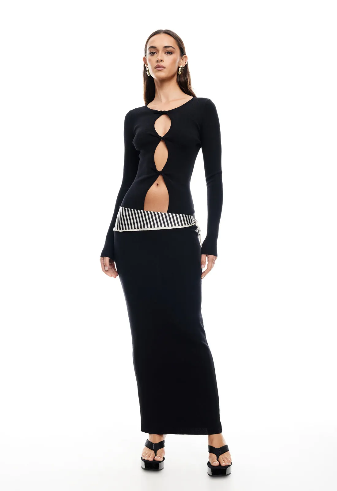 HOMECOMING LONG SLEEVE MAXI DRESS - ONYX sold by Lioness product image thumbnail 3