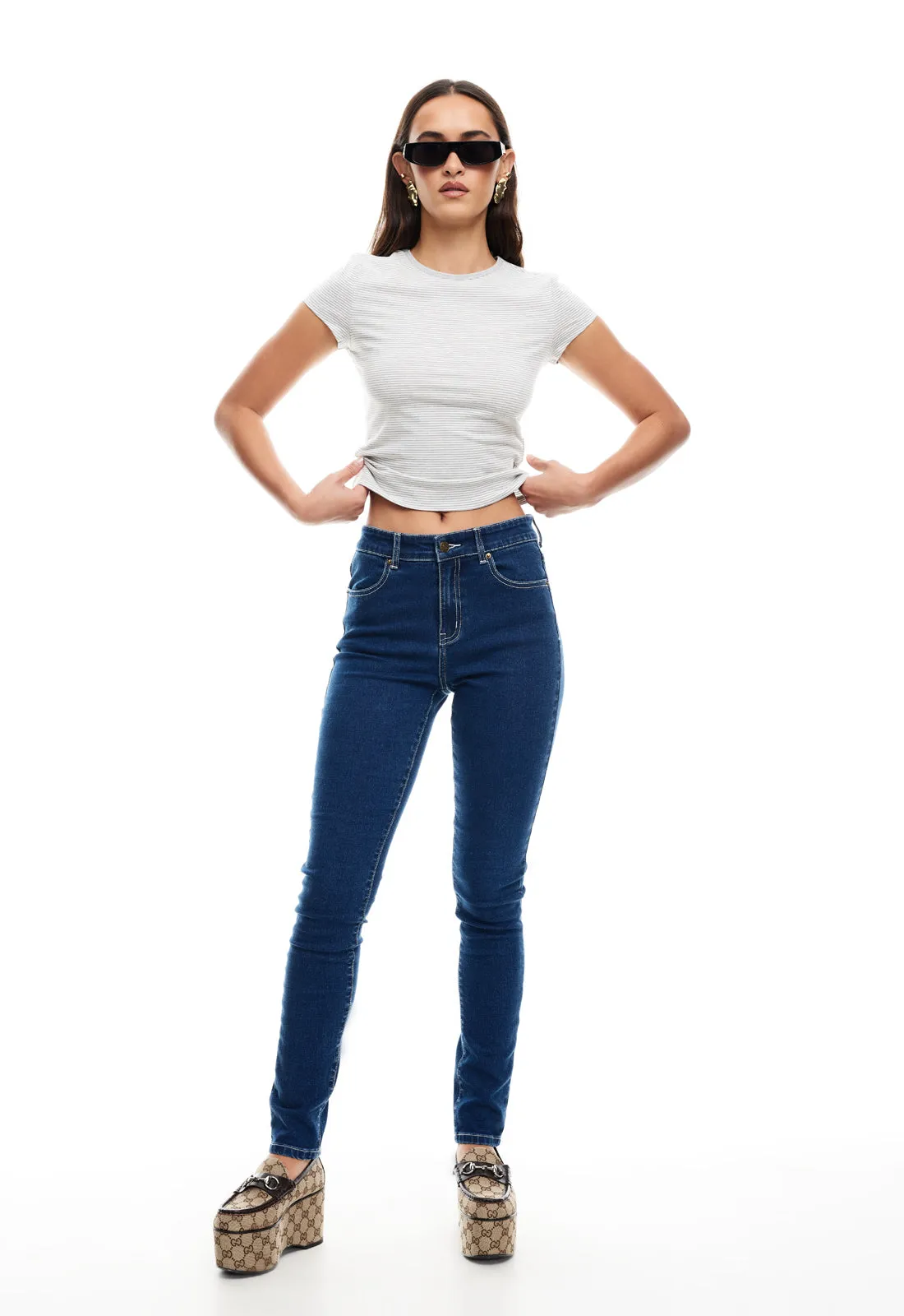 IN BLOOM TEE - GREY STRIPE sold by Lioness product image thumbnail 3