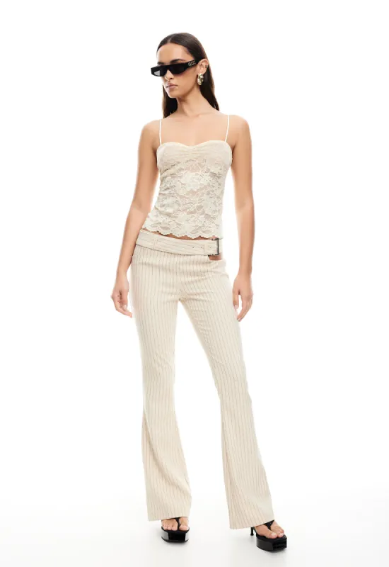 YVES PANT - CREAM PINSTRIPE sold by Lioness