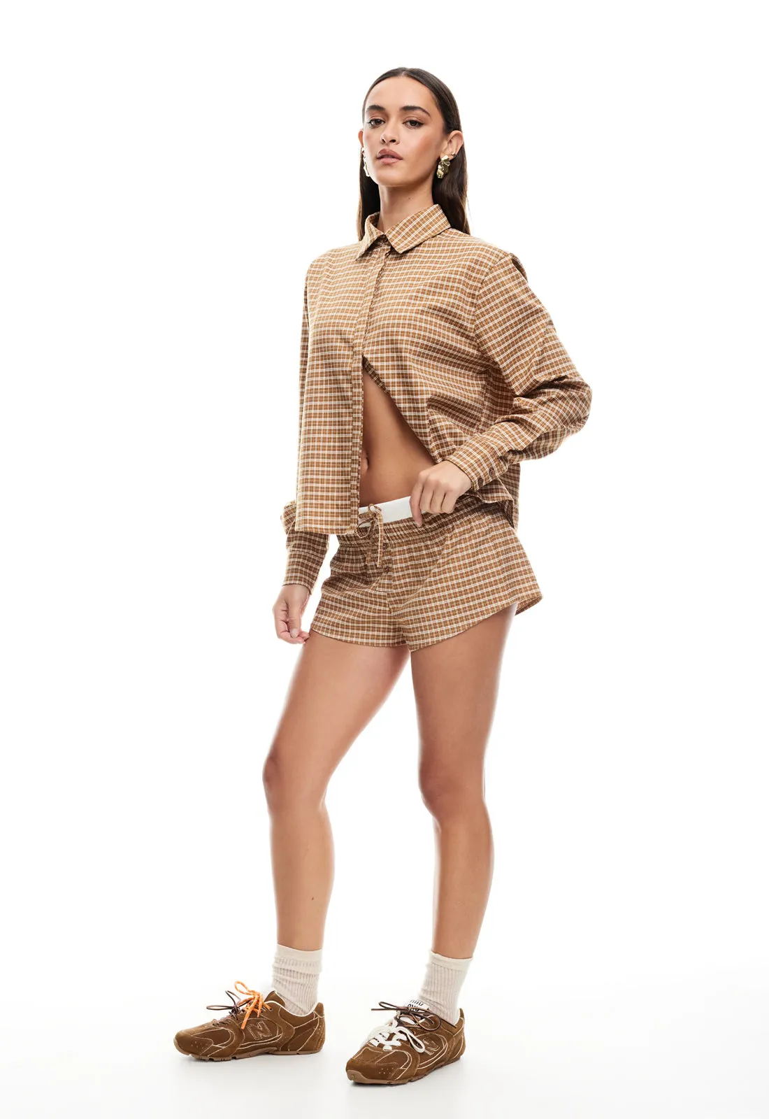 NIRVANA SHIRT - CHOCOLATE CHECK sold by Lioness product image thumbnail 4