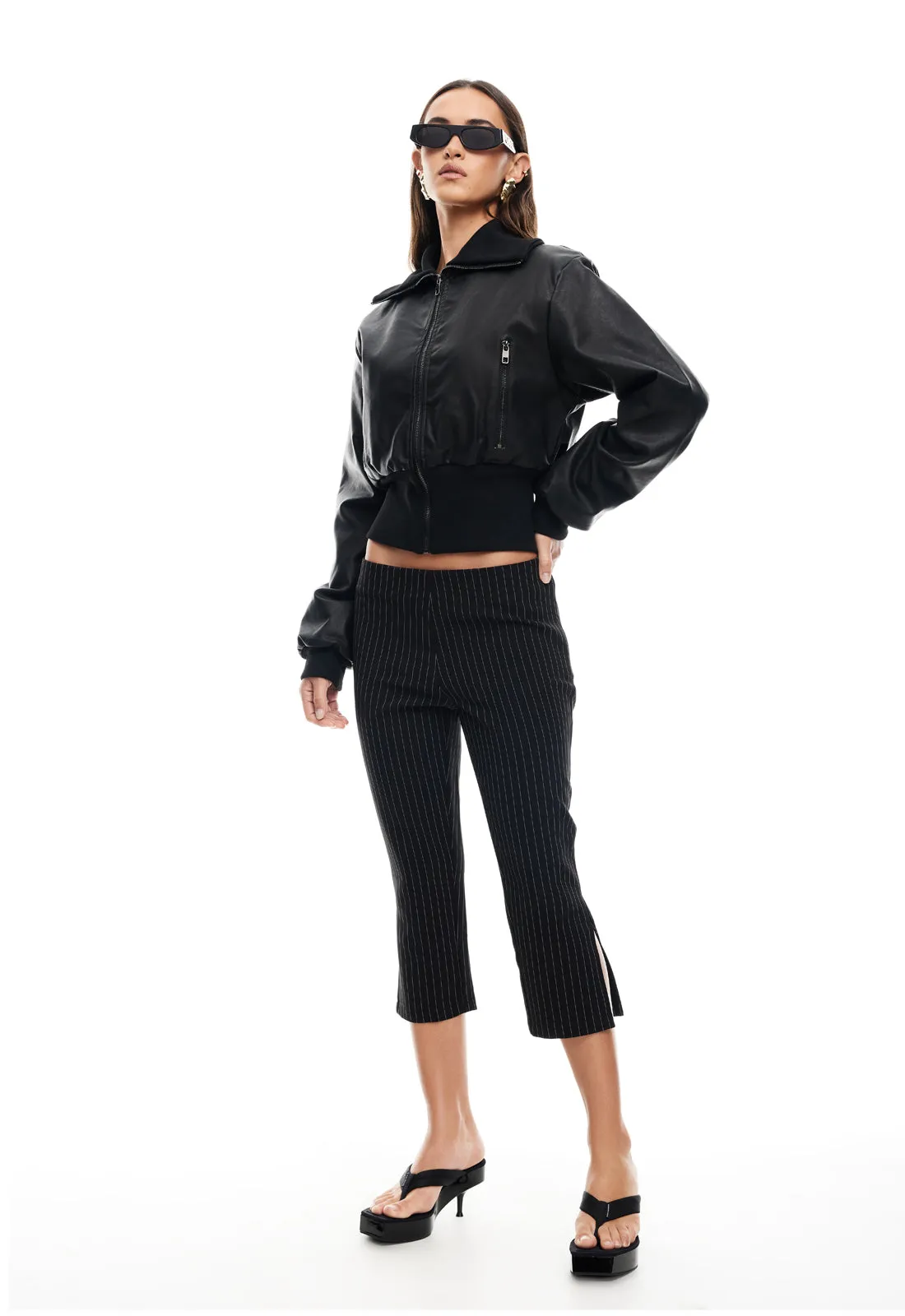WESTWOOD CROP JACKET - ONYX sold by Lioness product image thumbnail 3