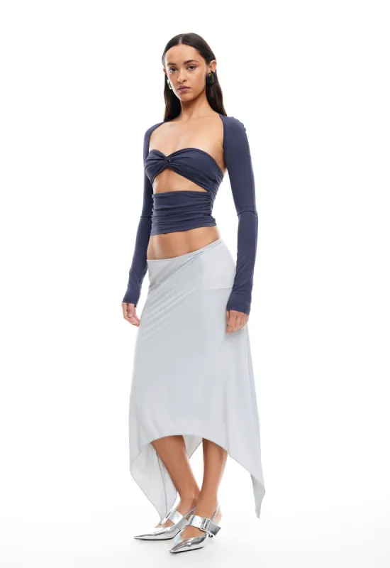 CHERIE MIDI SKIRT - SMOKE made by Lioness