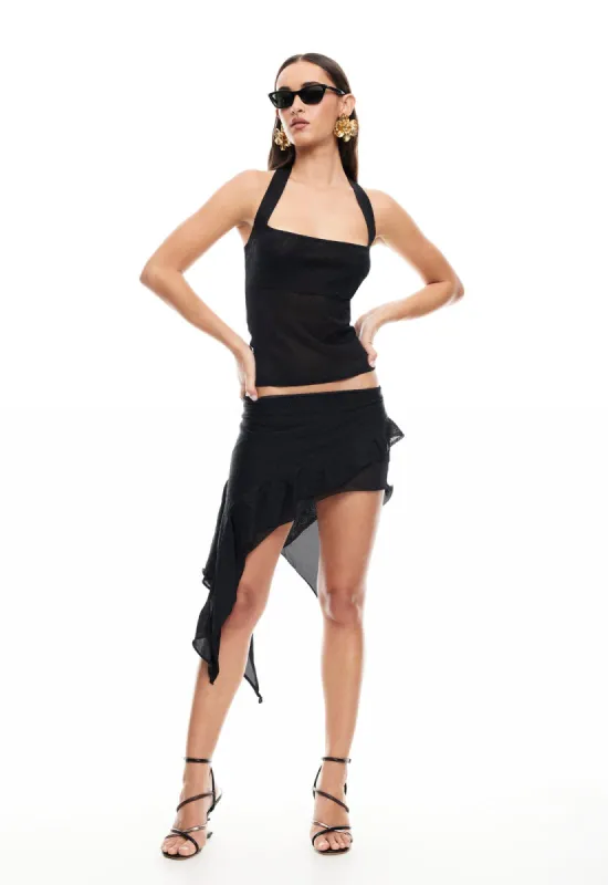 PALISADES HALTER TOP - ONYX made by Lioness