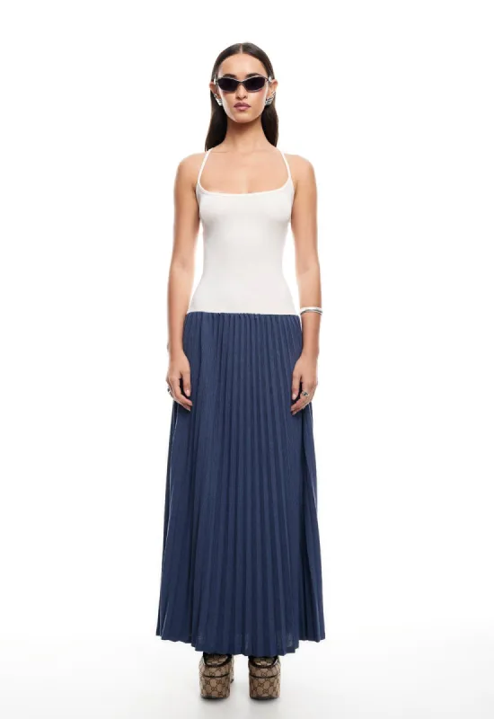 RENAISSANCE MAXI DRESS - NAVY MULTI sold by Lioness