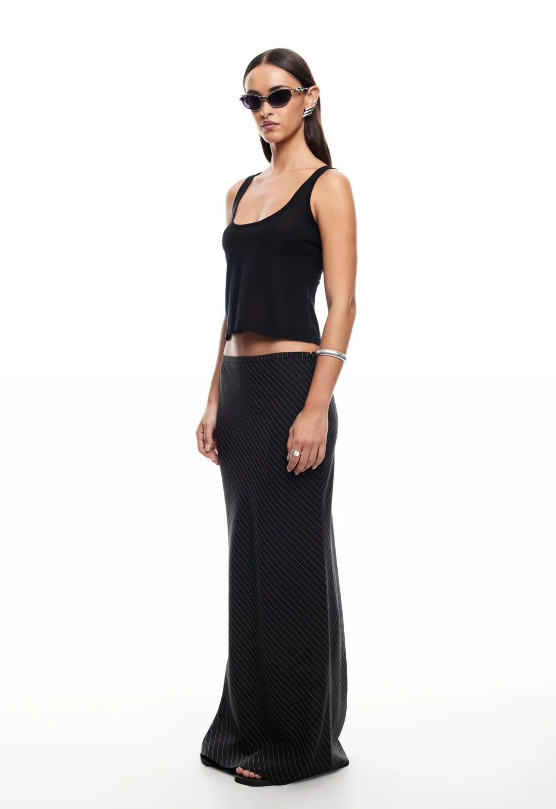ENDLESS MAXI SKIRT - ONYX PINSTRIPE sold by Lioness product image thumbnail 2