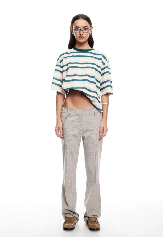 EMERGING TEE - GREEN STRIPE sold by Lioness