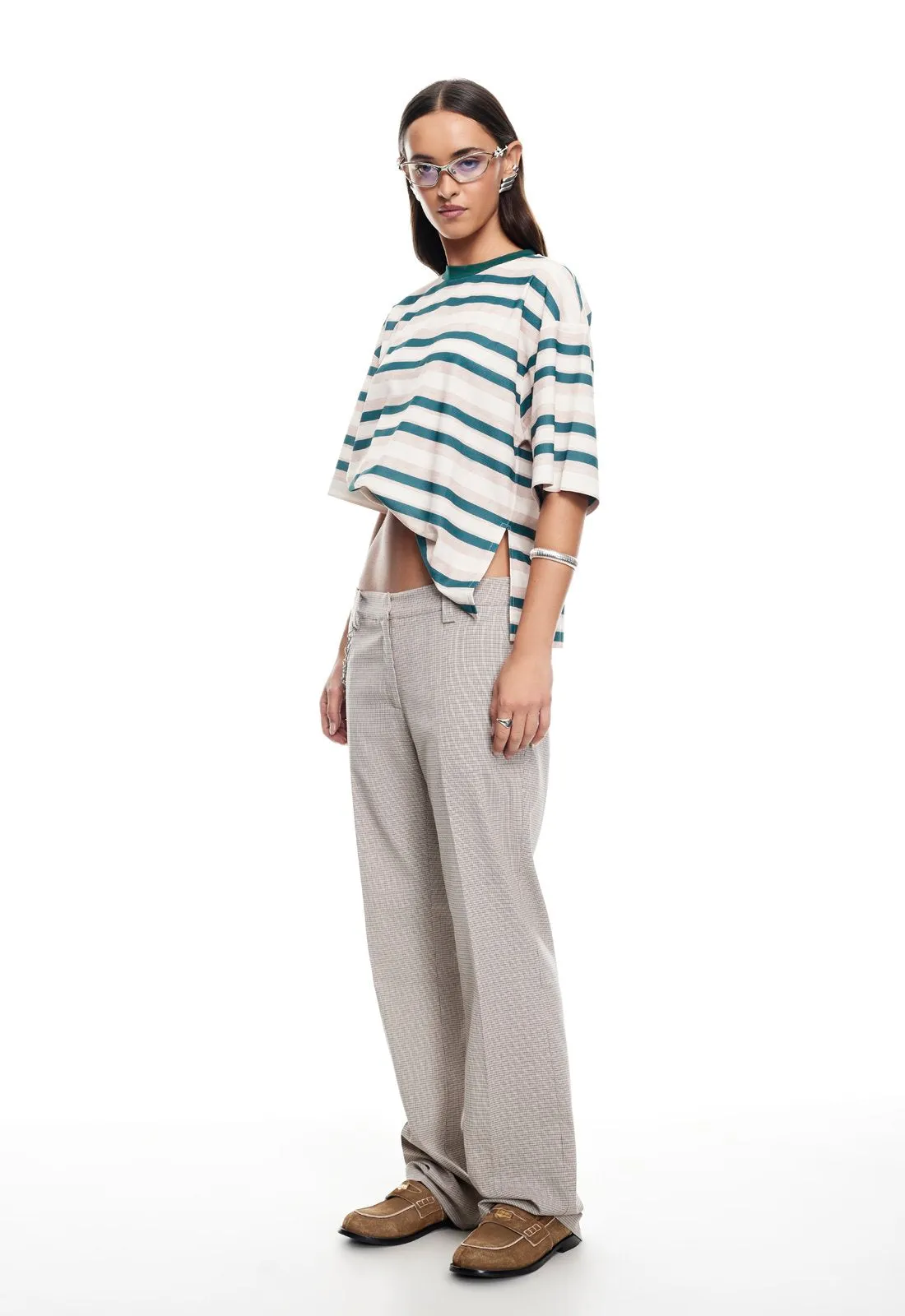 EMERGING TEE - GREEN STRIPE sold by Lioness product image thumbnail 2