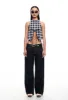BUTTERFLY TIE TOP - NAVY CHECK sold by Lioness