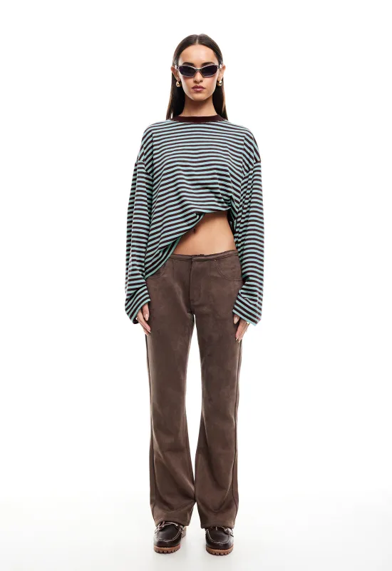 BLOOM LONG SLEEVE - CHOCOLATE SEA STRIPE sold by Lioness