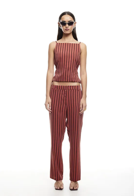 BESSETTE PANT - CRIMSON STRIPE sold by Lioness