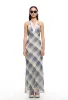 SHORELINE MAXI DRESS - BLUE CHECK sold by Lioness