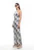 SHORELINE MAXI DRESS - BLUE CHECK sold by Lioness