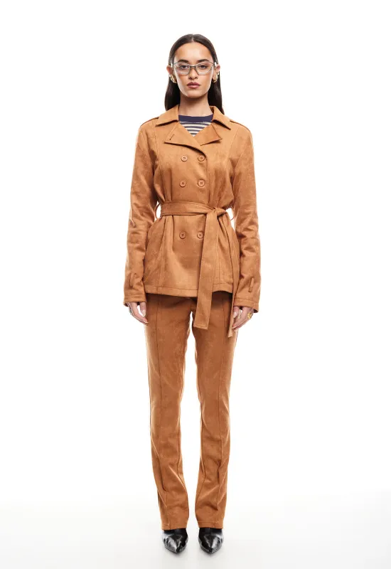 BELLA CROPPED TRENCH - LIGHT TAN sold by Lioness