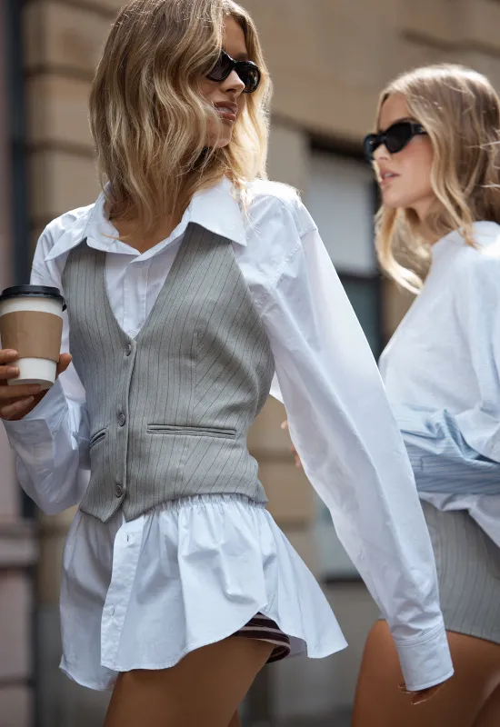 RENEWAL HALTER TOP - ASH STRIPE sold by Lioness