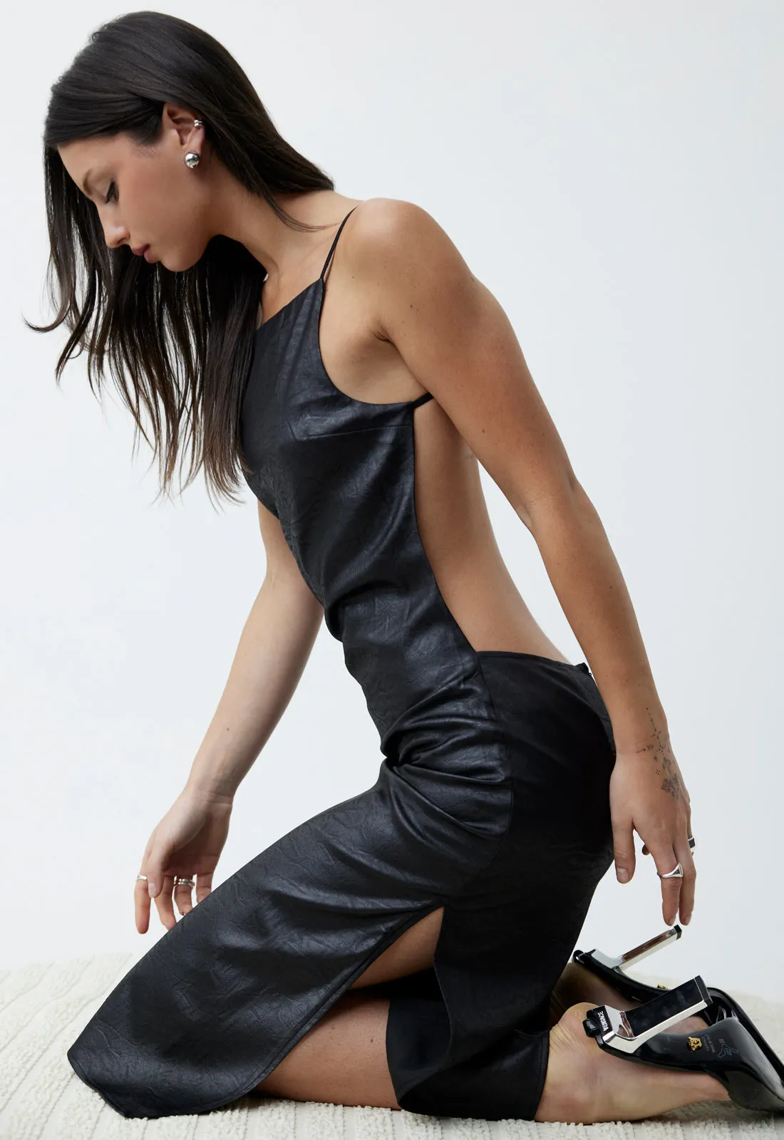 ALEXA MIDI DRESS - ONYX sold by Lioness