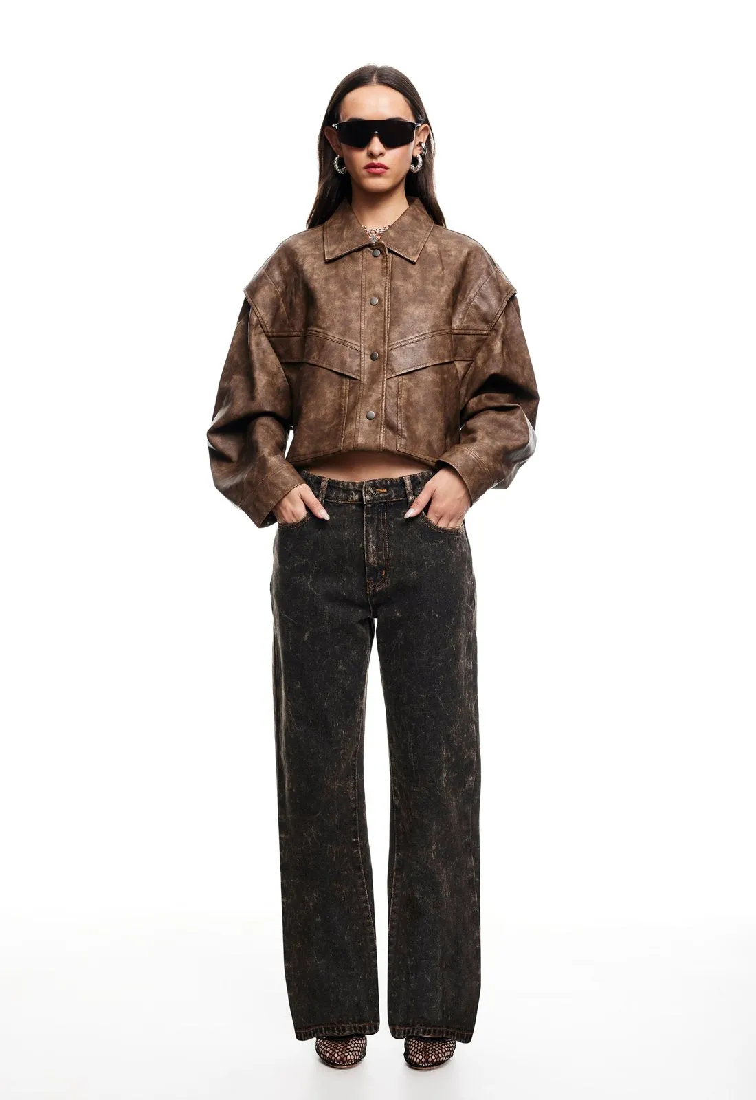 HAILEY BOMBER - VINTAGE CHOCOLATE sold by Lioness