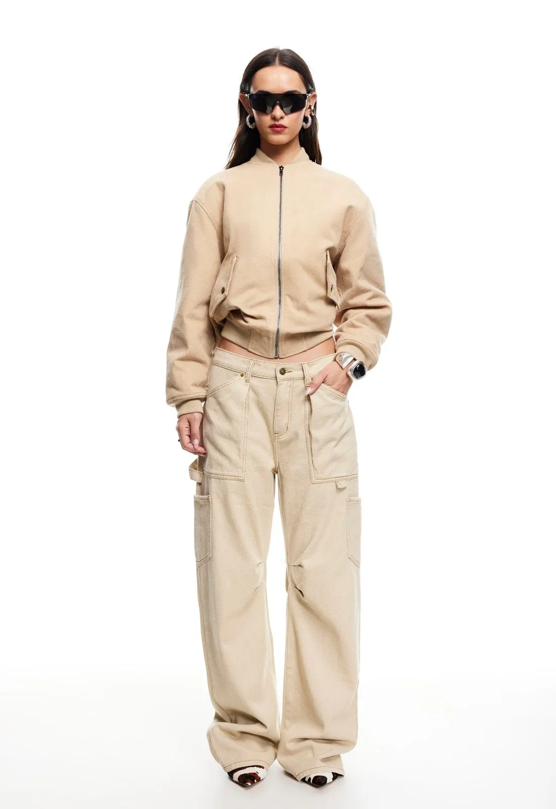 WORKER BOMBER - LIGHT TAN sold by Lioness product image thumbnail 2