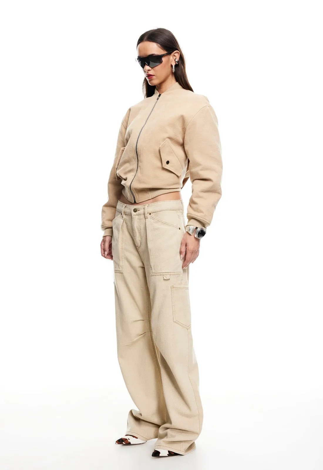 WORKER BOMBER - LIGHT TAN sold by Lioness product image thumbnail 3
