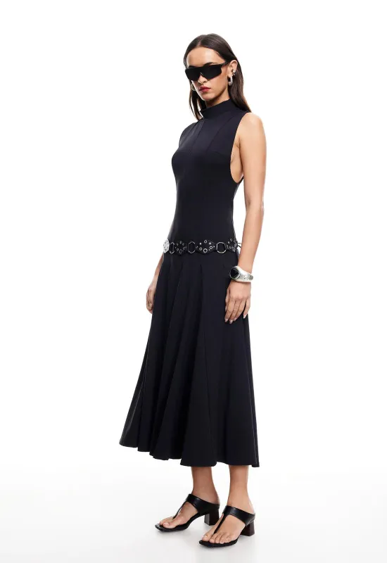 INDI MIDI DRESS  - ONYX sold by Lioness