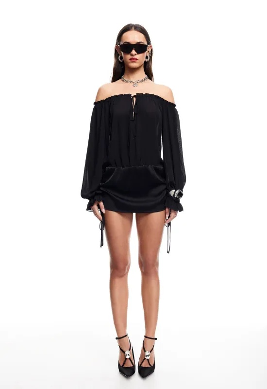 SEVIGNY MINI DRESS - ONYX made by Lioness