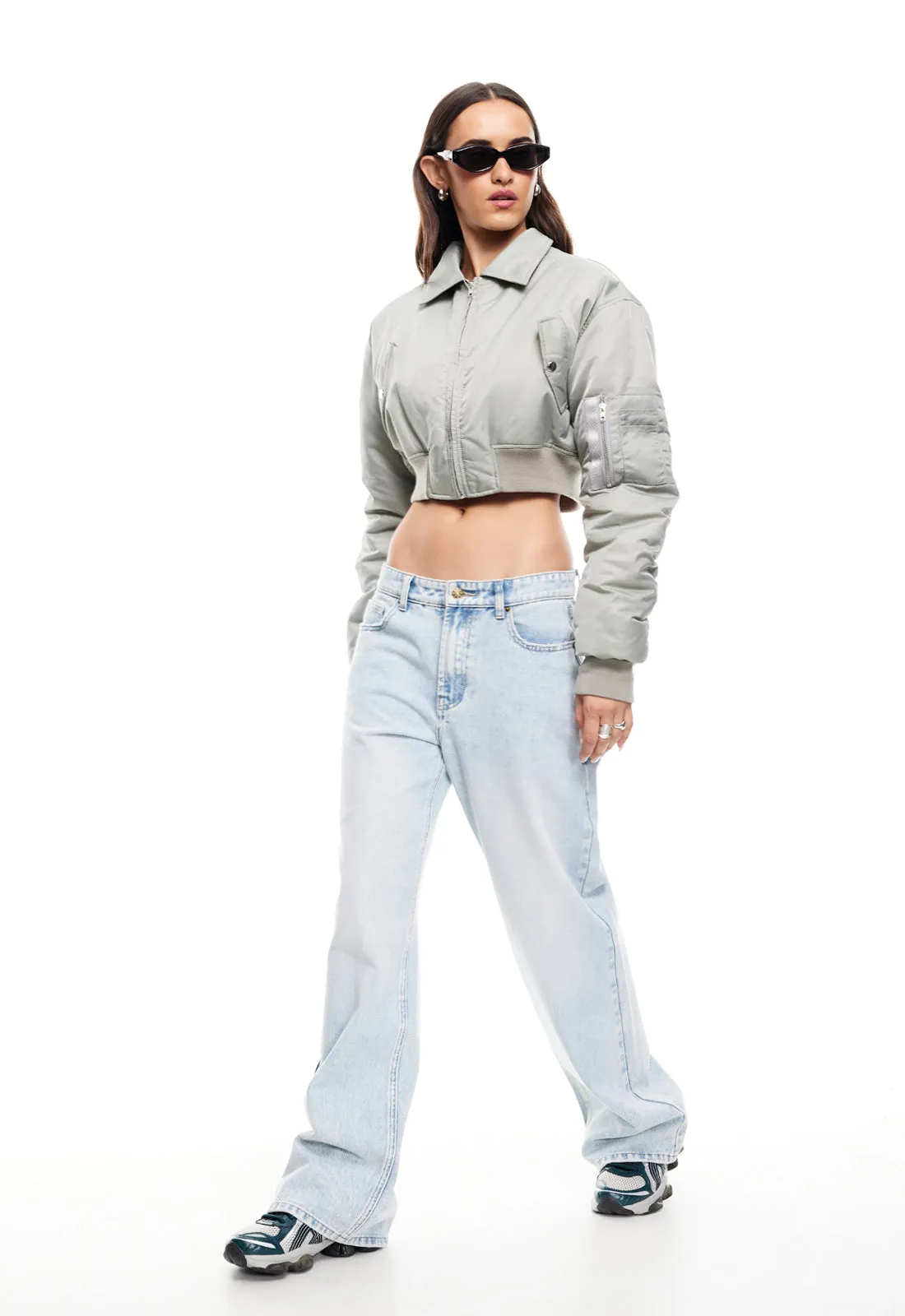 ESSENTIAL CROPPED BOMBER - MATCHA sold by Lioness product image thumbnail 2
