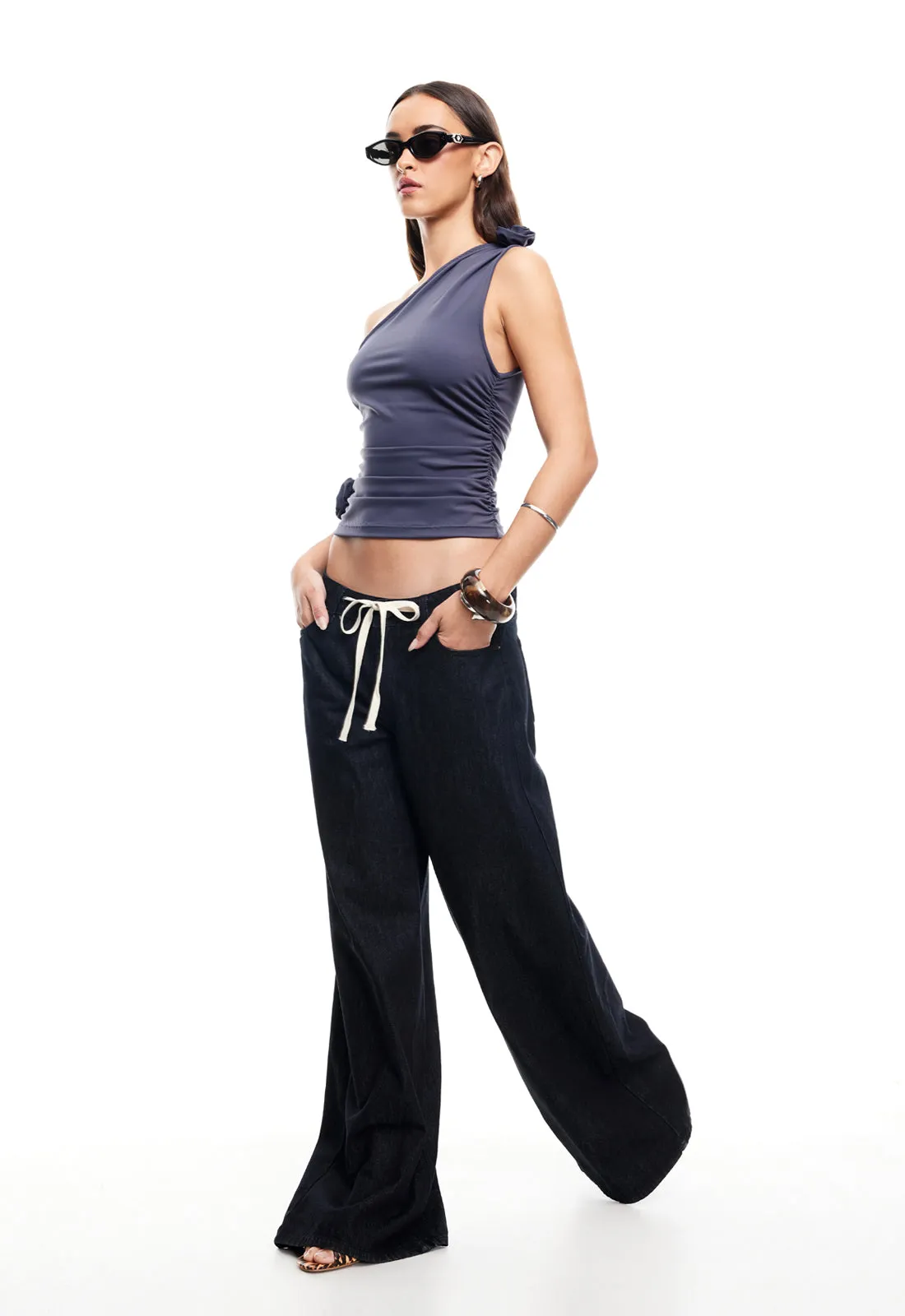 RENDEZVOUS ONE SHOULDER TOP - DEEP SEA sold by Lioness product image thumbnail 3