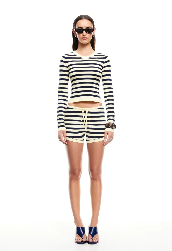 BARBIE LONG SLEEVE TOP - NAVY STRIPE sold by Lioness