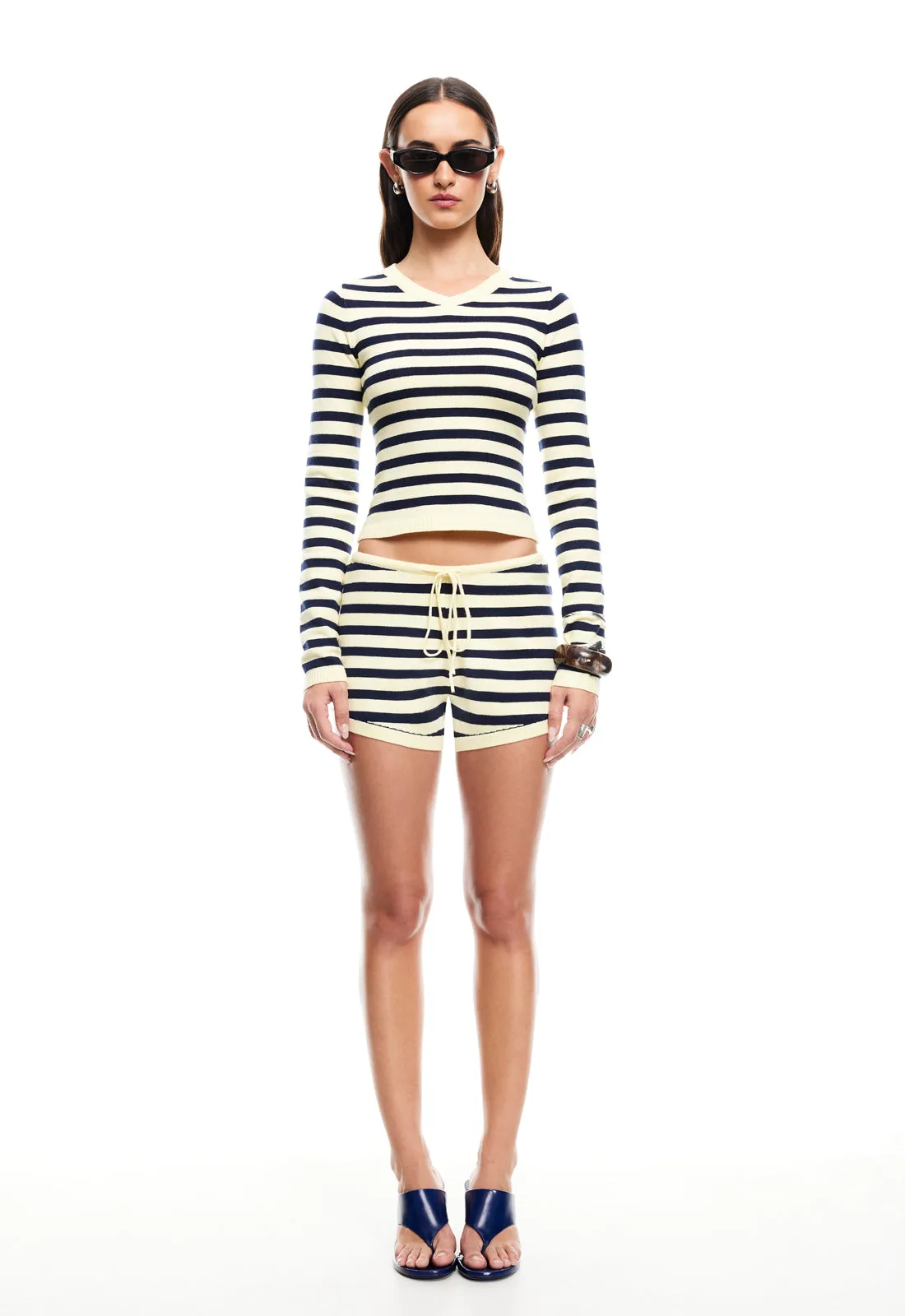 BARBIE LONG SLEEVE TOP - NAVY STRIPE sold by Lioness