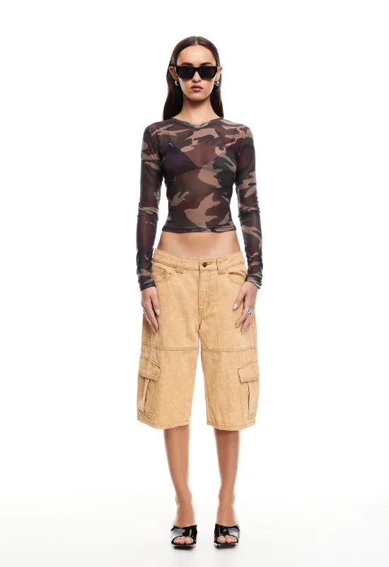 THE BOULEVARD MESH TOP - CAMO sold by Lioness