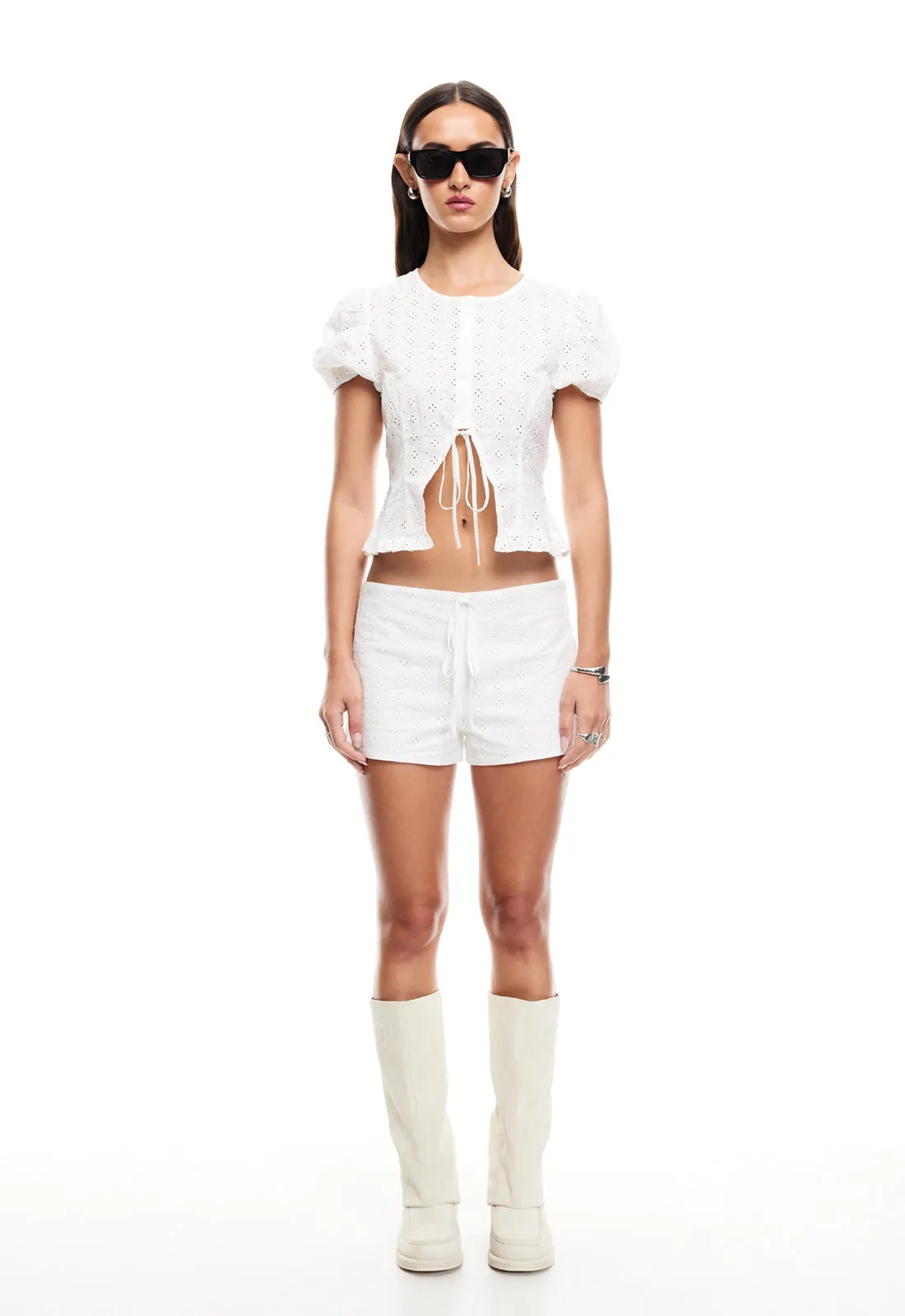 BARDOT SHORTS - PORCELAIN sold by Lioness