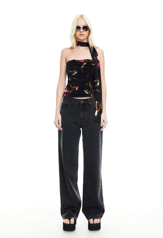 ISLAND BODICE - ONYX FLORAL made by Lioness