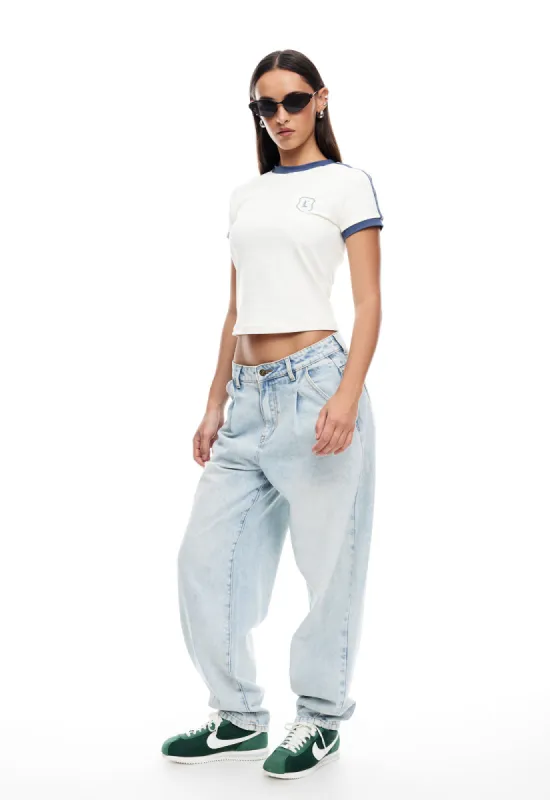 ON MY WAY DENIM JEAN - LIGHT DENIM sold by Lioness