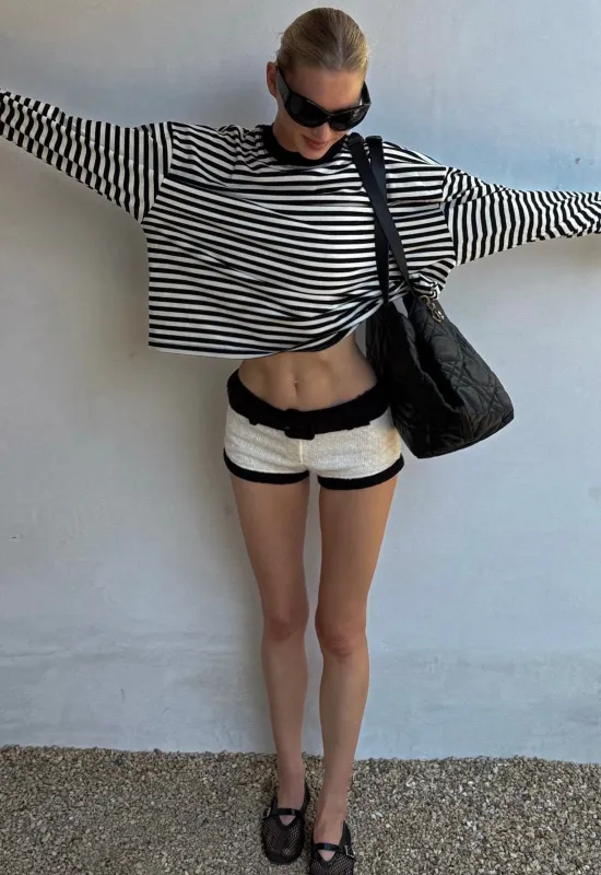 BLOOM LONG SLEEVE - ONYX STRIPE sold by Lioness