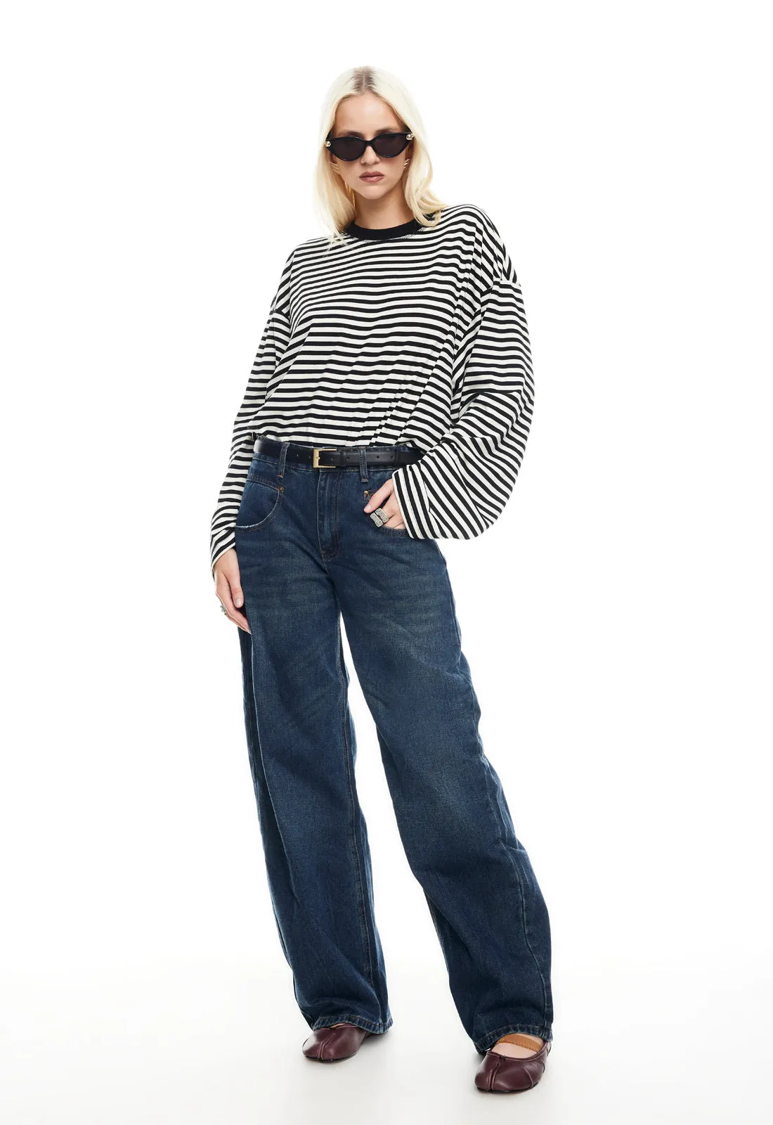 BLOOM LONG SLEEVE - ONYX STRIPE sold by Lioness product image thumbnail 2