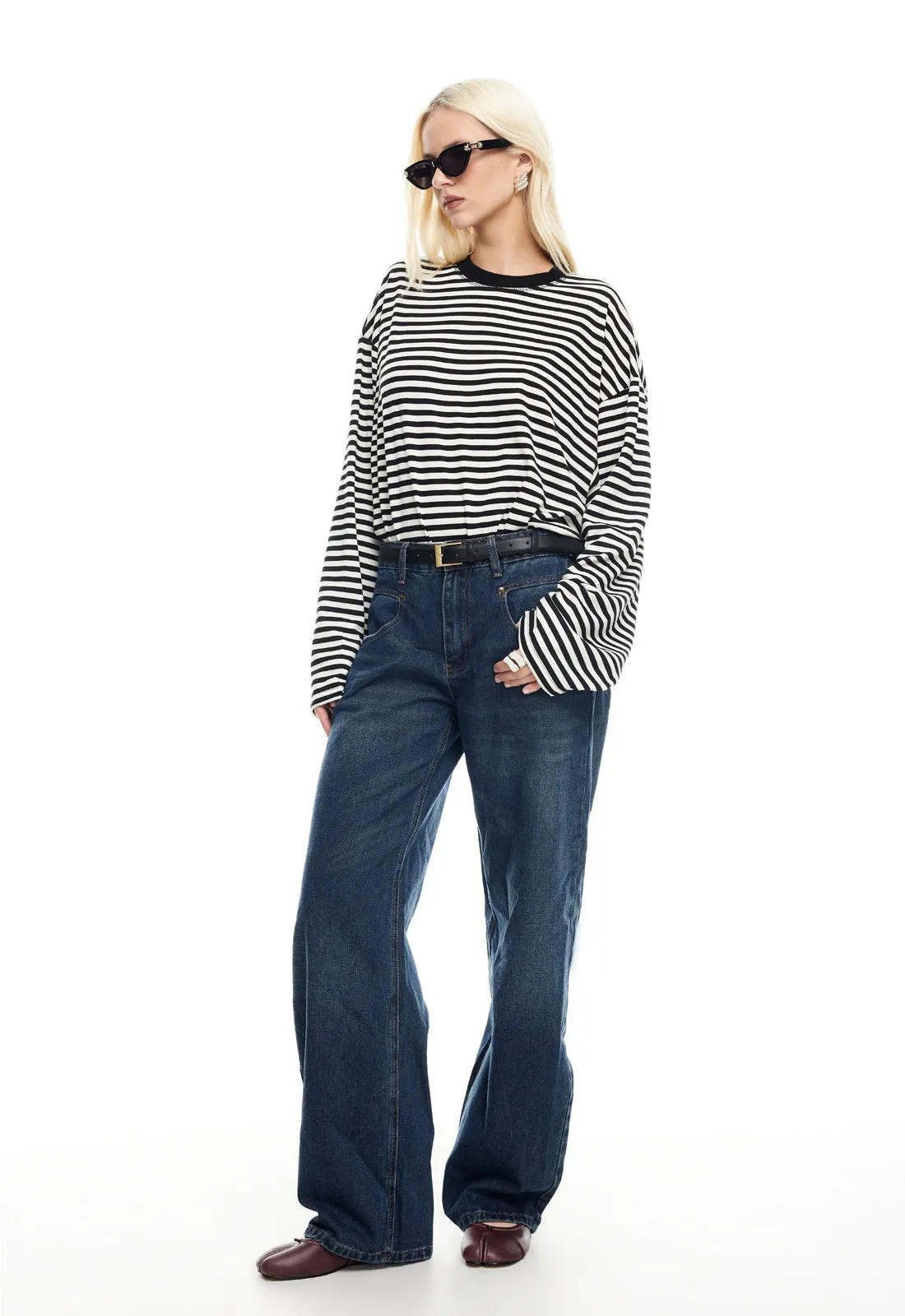 BLOOM LONG SLEEVE - ONYX STRIPE sold by Lioness product image thumbnail 4