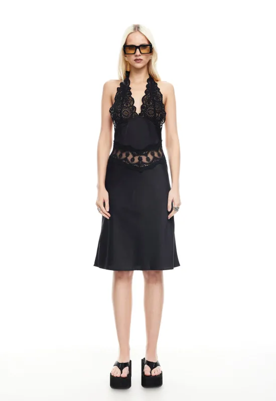 SOLANA MIDI DRESS - ONYX sold by Lioness