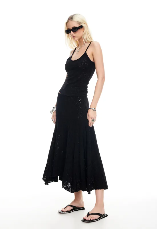 TIDAL MIDI SKIRT - INK sold by Lioness