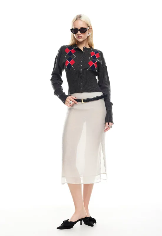 PARADISE MIDI SKIRT - OYSTER made by Lioness