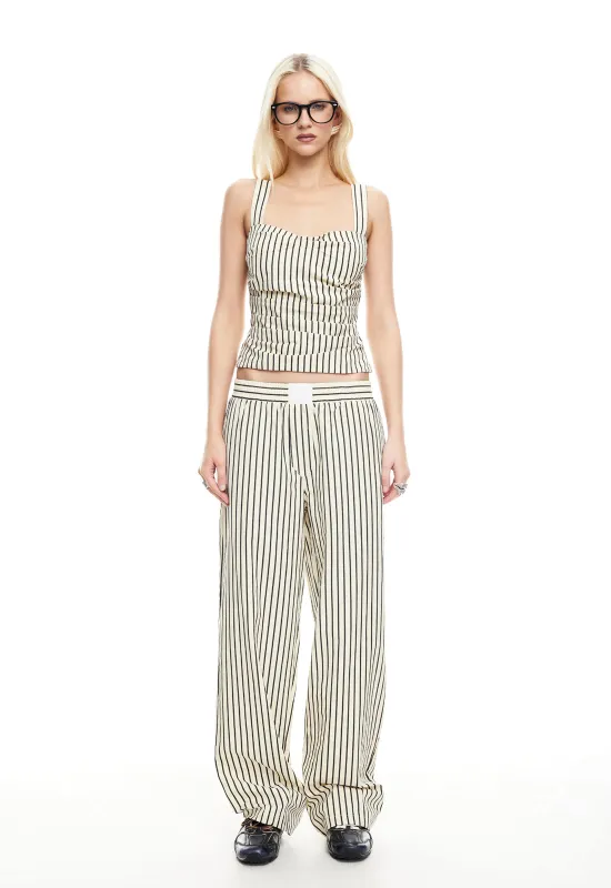 売れ筋商品|||ライオネス カットソー トップス レディース Women's Cobain Corset Top Ivory Multi Stripe COBAIN CORSET - IVORY MULTI STRIPE | Parallel