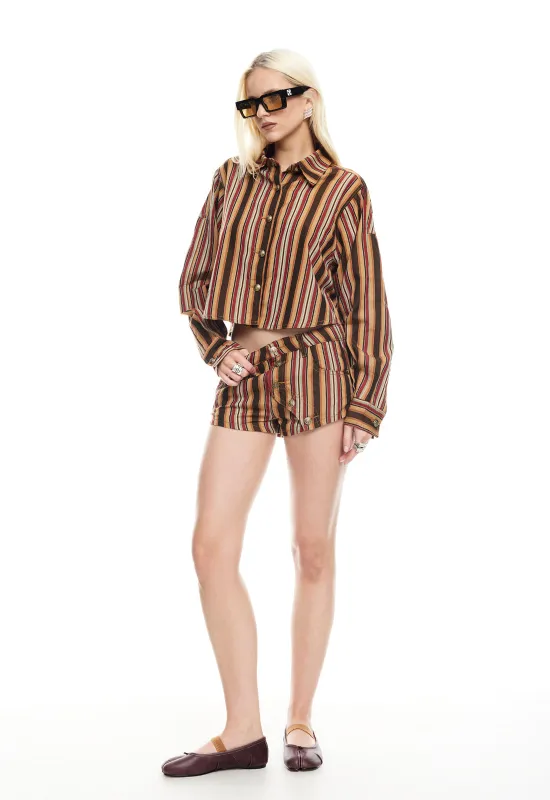 SUNDRENCHED SHORTS - VINTAGE STRIPE made by Lioness