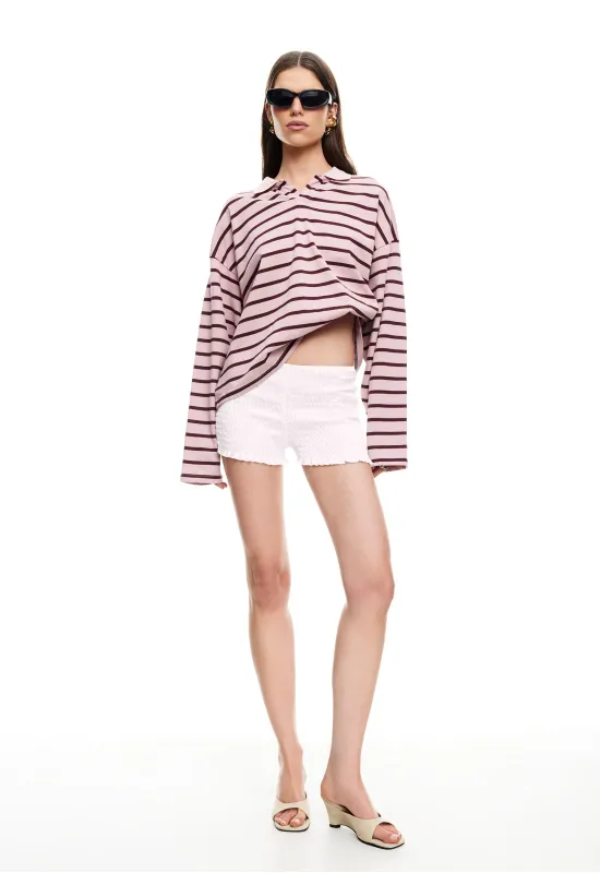 REBELS JERSEY - BURGUNDY BLUSH STRIPE sold by Lioness