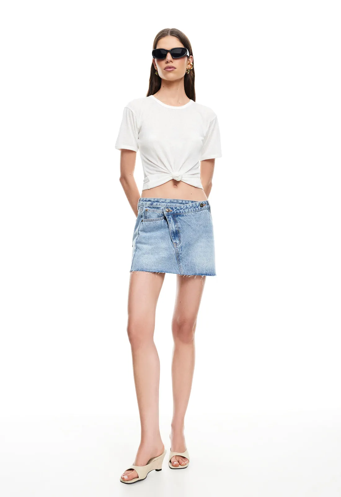 MOSS MINI SKIRT - BLUE DENIM sold by Lioness product image thumbnail 3