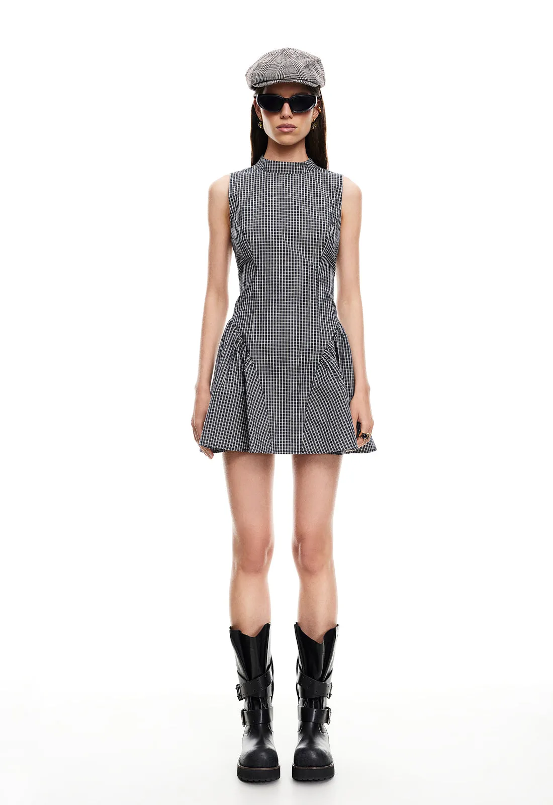 CHELSEA MINI DRESS - NOIR CHECK sold by Lioness product image thumbnail 2