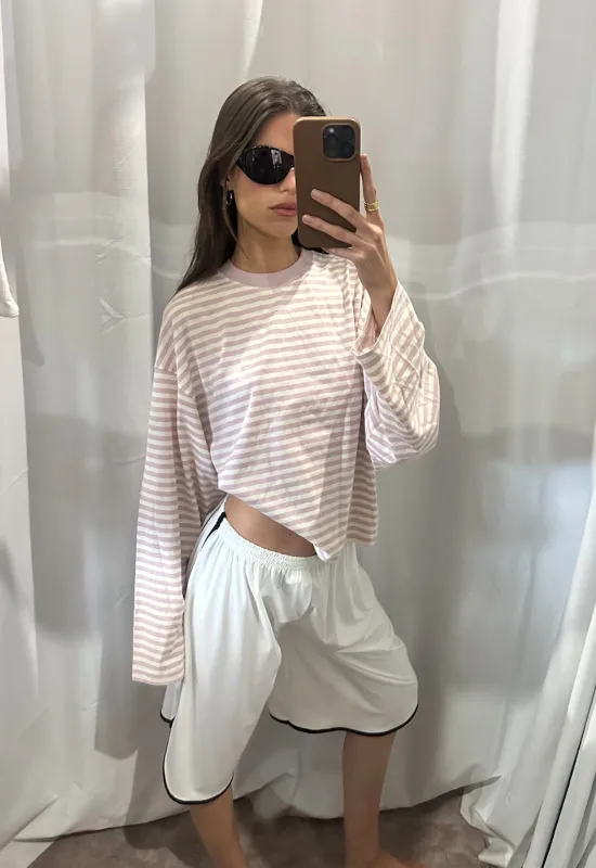 BLOOM LONG SLEEVE - BLUSH STRIPE sold by Lioness